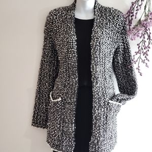 Cozy soft long open front cardigan New Tweed gray Moral Fiber S